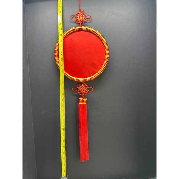 Chinese Pendant Blessing Round Wall Hanging Decor Embroidered Ornament - Picture 3 of 5